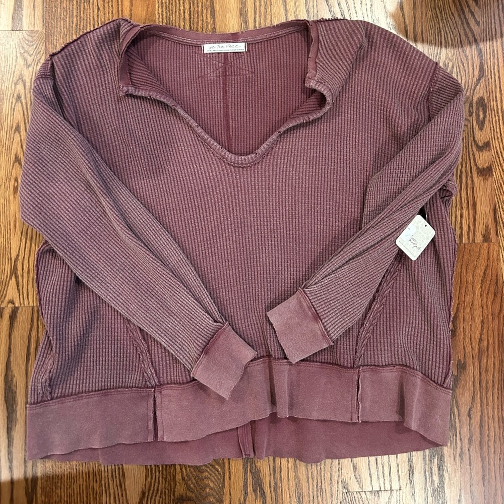 NWT Free People Women’s Oversized Buttercup Thermal Top-